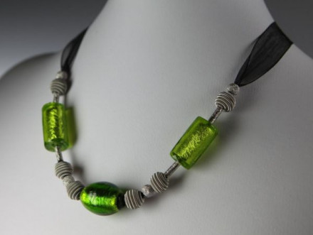 ожерелье органза color зеленый