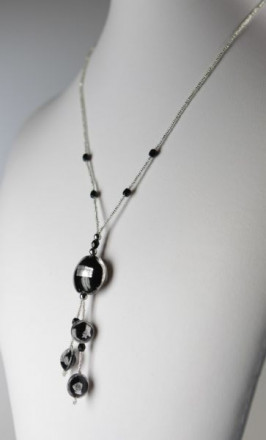 ожерелье C034/NA из муранского стекла черное серебро